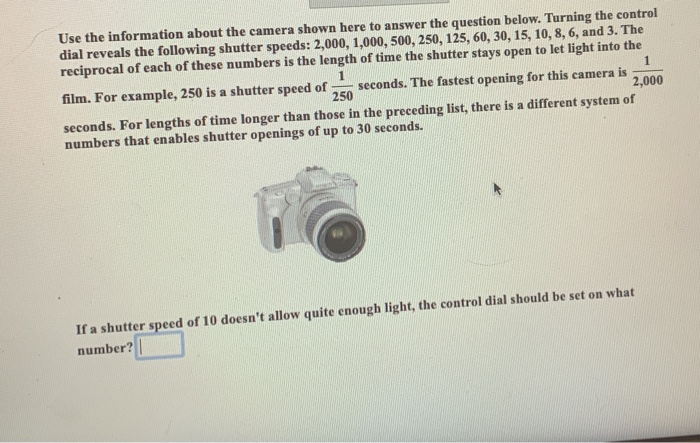 Solved: 1 Use The Information About The Camera Shown Here ...