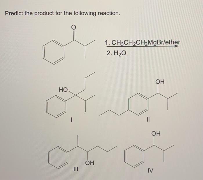 Solved Predict the product for the following reaction. 1. | Chegg.com