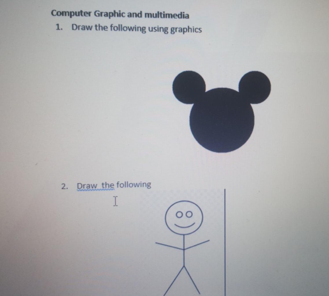 Solved Computer Graphic and multimedia 1. Draw the following | Chegg.com