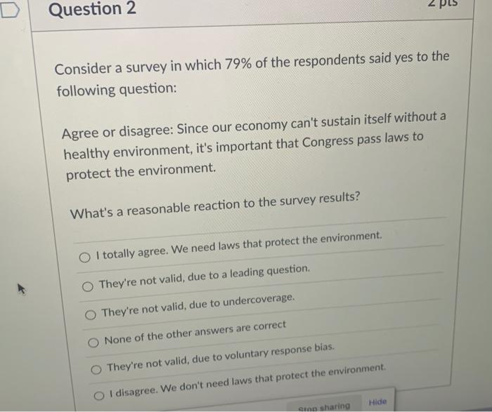Solved Question 1 2 pts In which of the following does the | Chegg.com