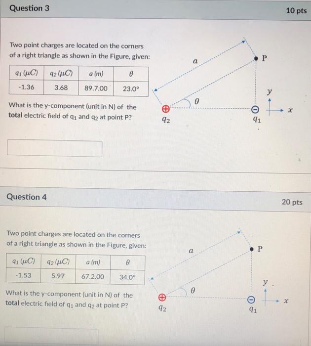 Solved Two point charges are located on the corners of a | Chegg.com