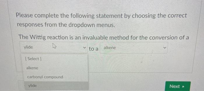 Solved Please complete the following statement by choosing | Chegg.com