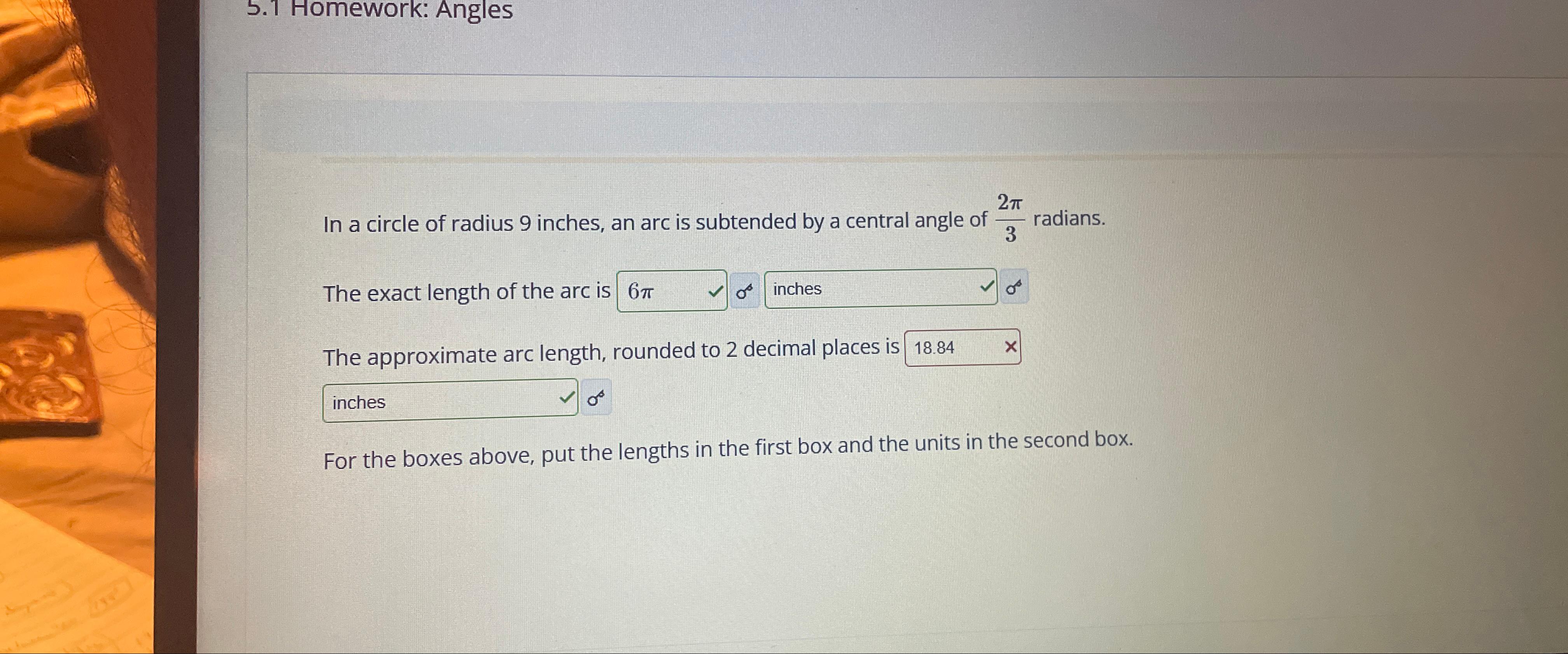 solved-5-1-homework-anglesin-a-circle-of-radius-9-inches-chegg