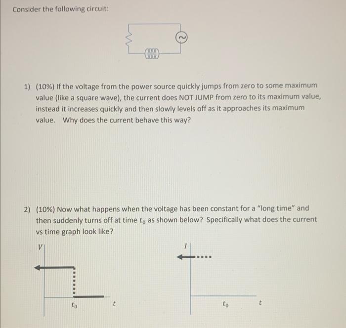 Solved Consider The Following Circuit: 1) (10%) If The | Chegg.com