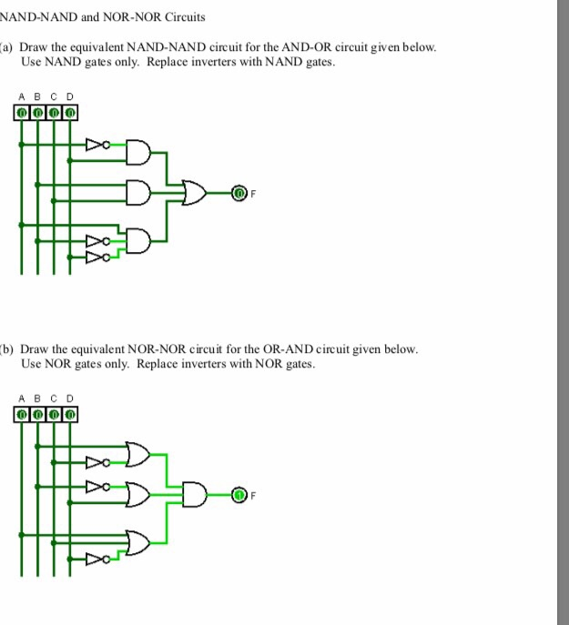 Nand Using Inverter Solved NAND-NAND and NOR-NOR Circuits (a) Draw the | Chegg.com