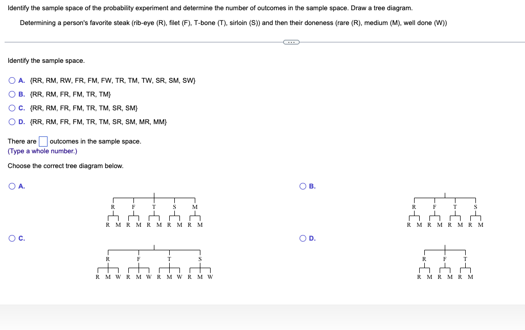 Solved Identify the sample space of the probability | Chegg.com