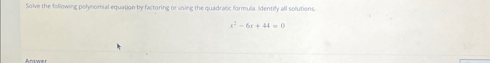 Solved Solve the following polynomial equation by factoring | Chegg.com