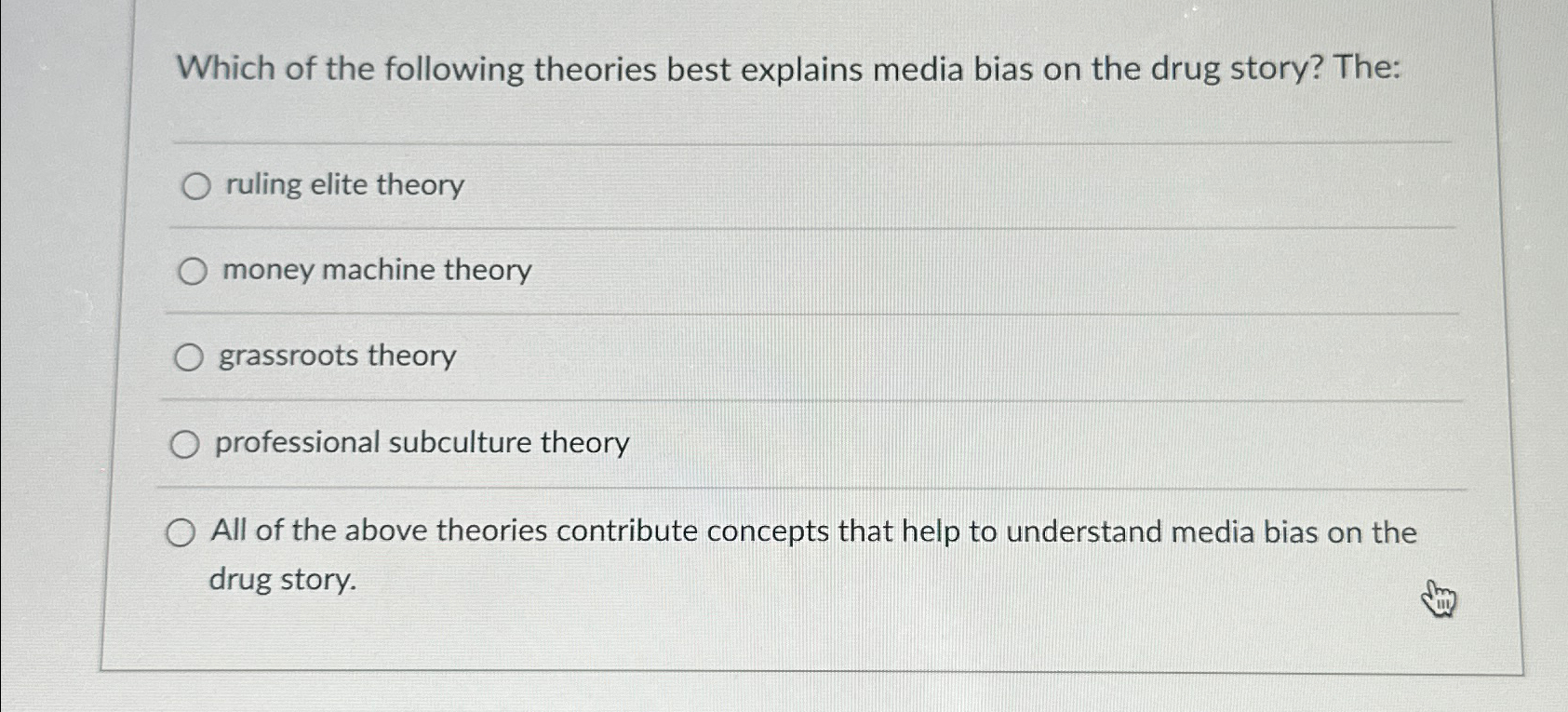 Solved Which Of The Following Theories Best Explains Media | Chegg.com