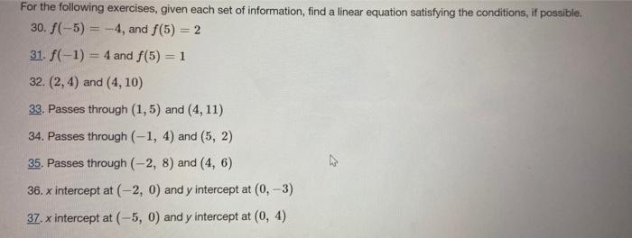 Solved For The Following Exercises, Given Each Set Of | Chegg.com