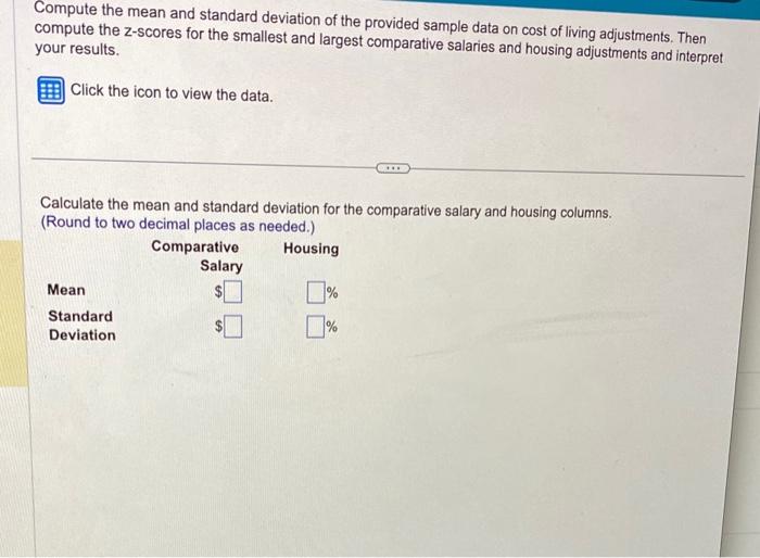 Solved Compute the mean and standard deviation of the | Chegg.com