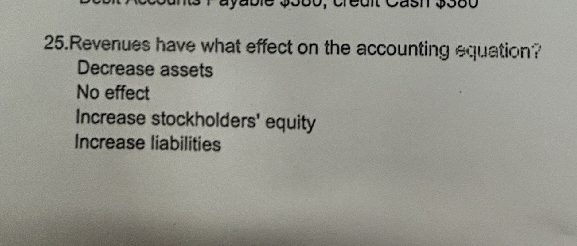 Solved Revenues have what effect on the accounting | Chegg.com