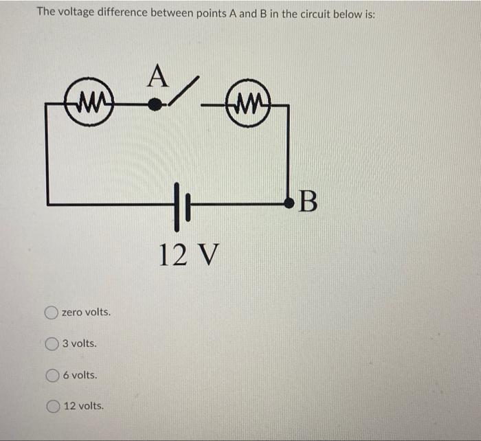 Solved The voltage difference between points A and B in the