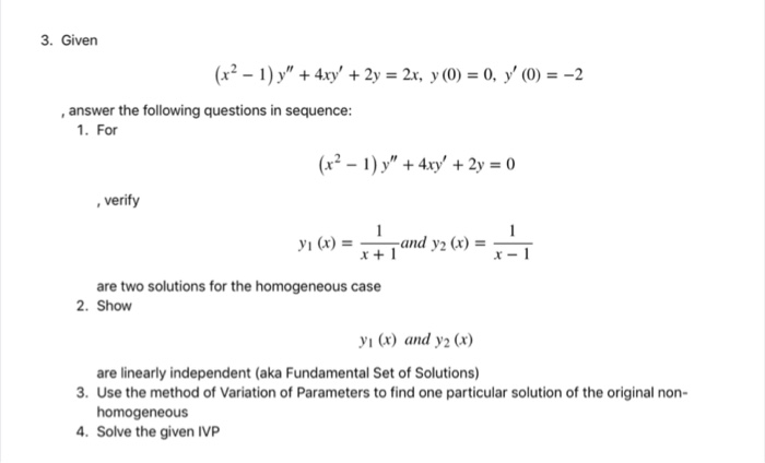 Solved 3 Given X2 1 Y 4xy 2y 2x Y 0 0 Y Chegg Com