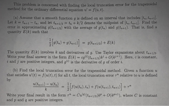 Solved This problem is concerned with finding the local | Chegg.com