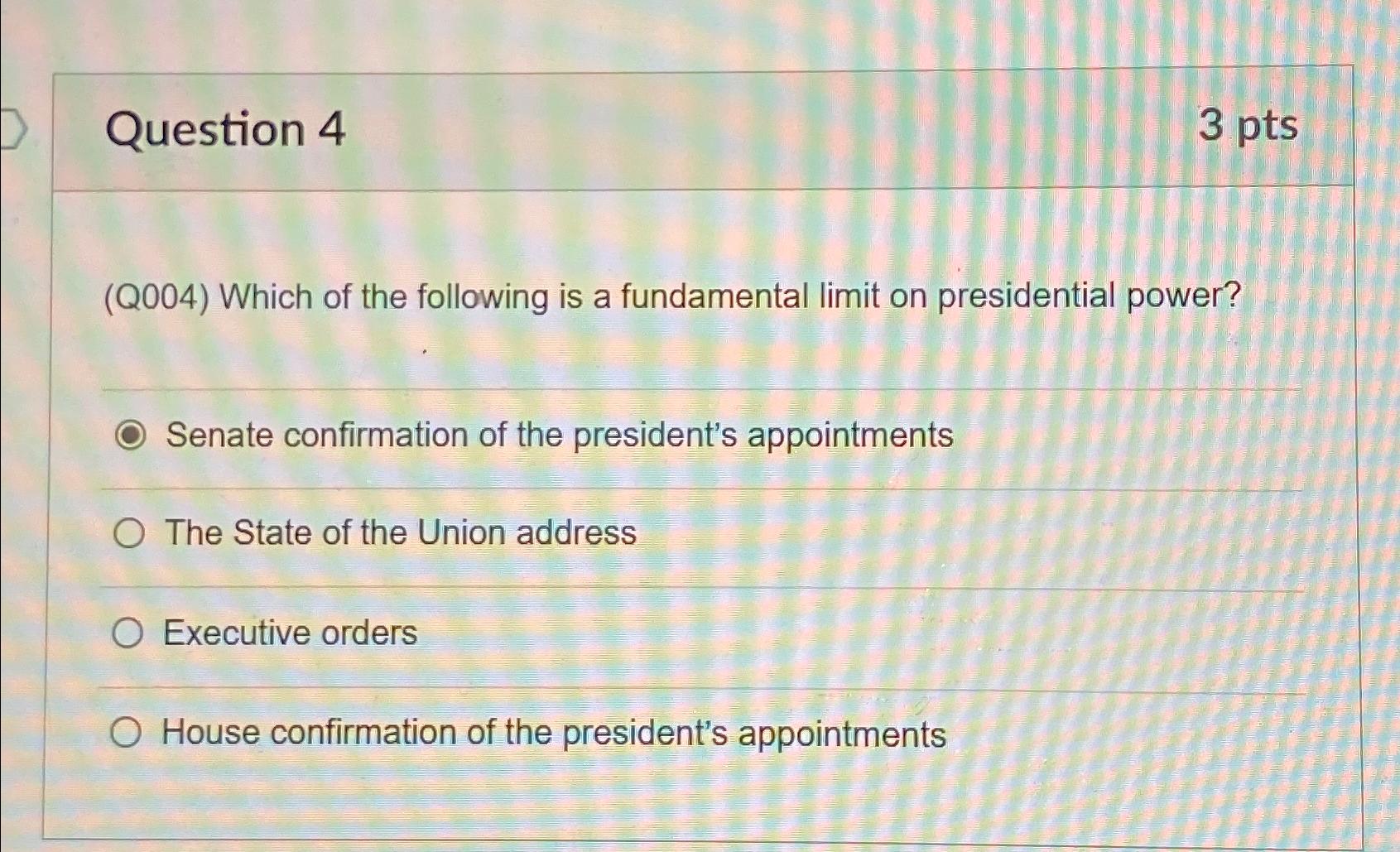 Solved Question 43 ﻿pts(Q004) ﻿Which of the following is a | Chegg.com
