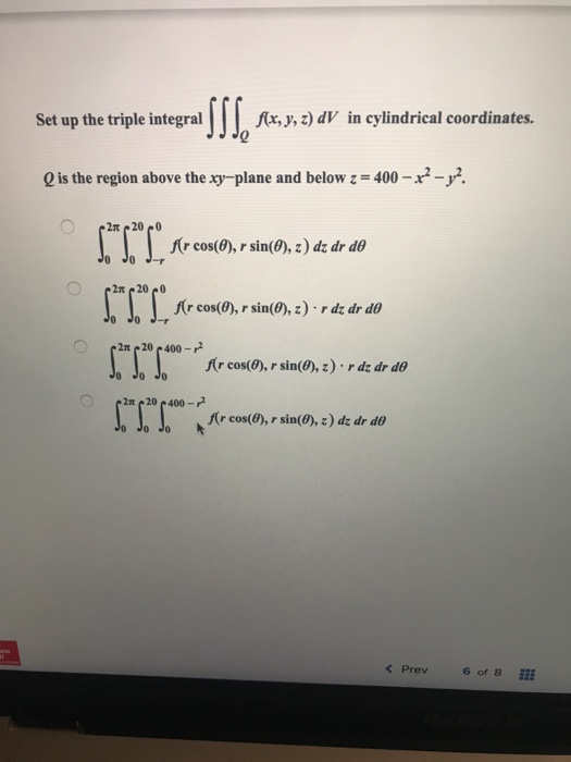 Solved Set Up The Triple Integral Jjjq F X Y Z Dv In Chegg Com