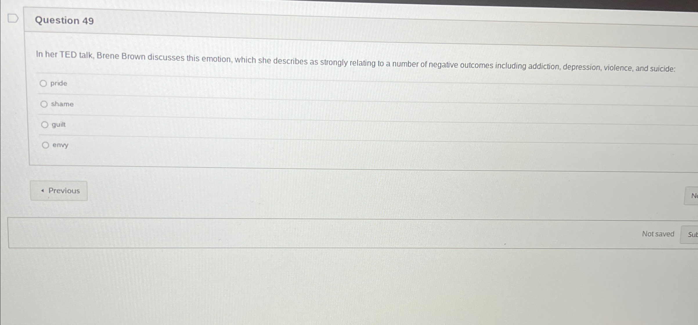 Solved question 49in her ted talk brene brown discusses chegg