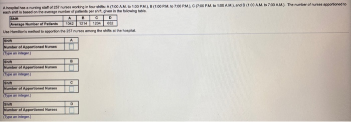 Solved A Hospital Has A Nursing Staff Of 257 Nurses Working | Chegg.com