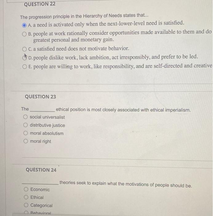Solved QUESTION 17 Ethical dilemmas often arise out of the | Chegg.com