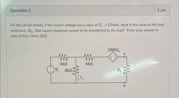 Solved For the circuit shown, if the source voltage has a | Chegg.com