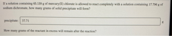 Solved If a solution containing 65.139 g of mercury(II) | Chegg.com