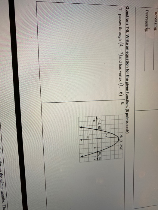 solved decrease increaseleft rightdecrease Images... Solved Increasing: Decreasing: Questions 7-8, Write an | Chegg.com