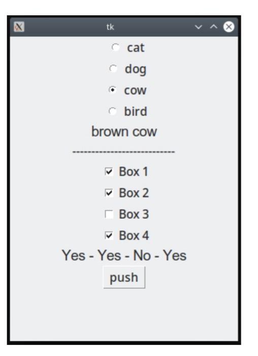 Solved Radiobutton and checkbutton assignment. 1. Add a | Chegg.com