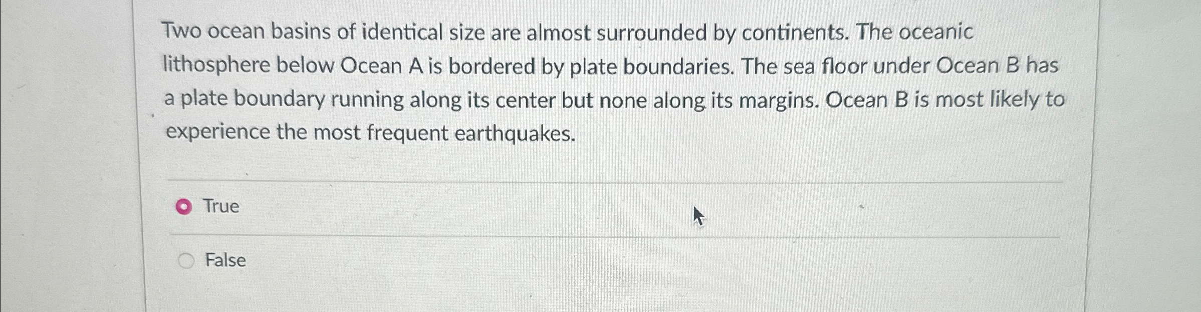 Solved Two ocean basins of identical size are almost | Chegg.com
