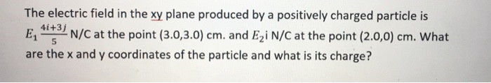 Solved The electric field in the xy plane produced by a | Chegg.com