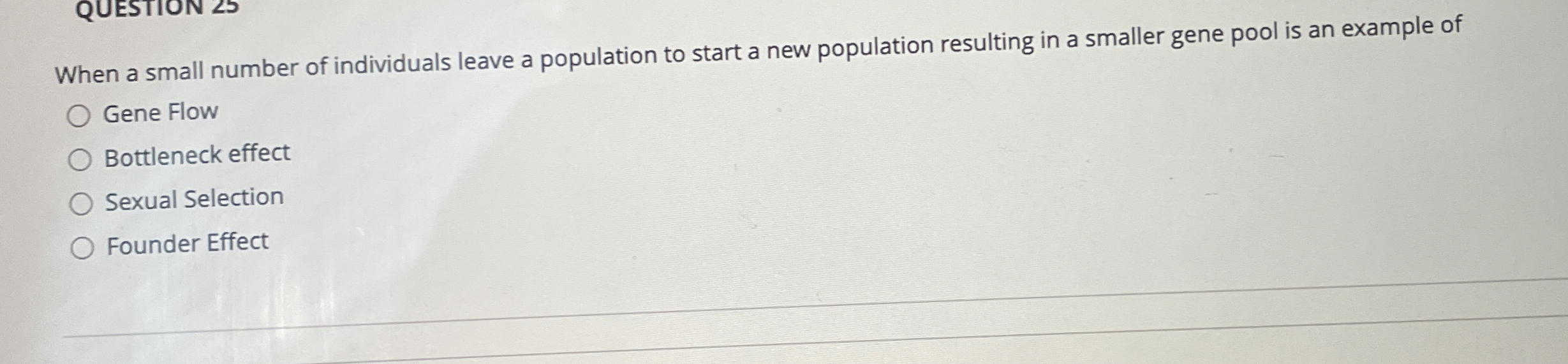 Solved When a small number of individuals leave a population | Chegg.com