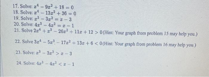 solve x 4 9x 2 18 0