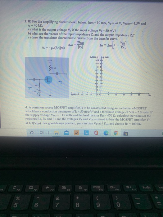 Solved 4. A common source MOSFET amplifier is to be | Chegg.com