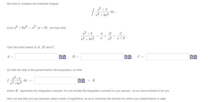 Solved We wish to compute the indefinite integral | Chegg.com