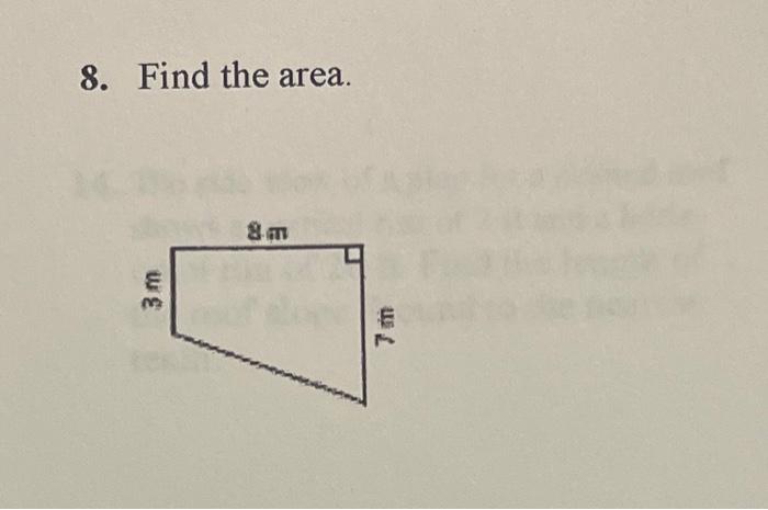 Solved 8. Find The Area. | Chegg.com | Chegg.com