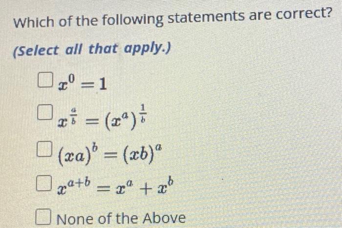 Solved Which of the following statements are correct? | Chegg.com