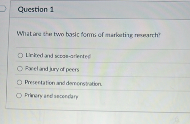 Solved Question 1What are the two basic forms of marketing | Chegg.com