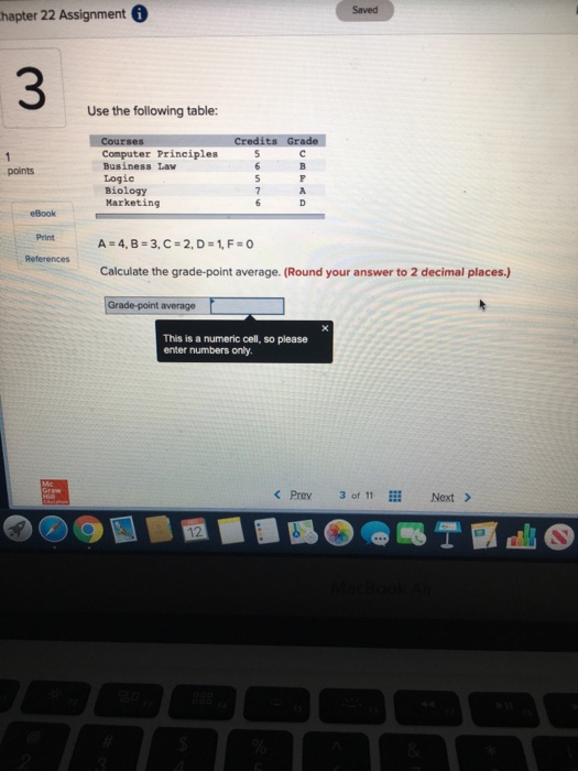 Solved Saved Chapter 22 Assignment Use the following table: | Chegg.com