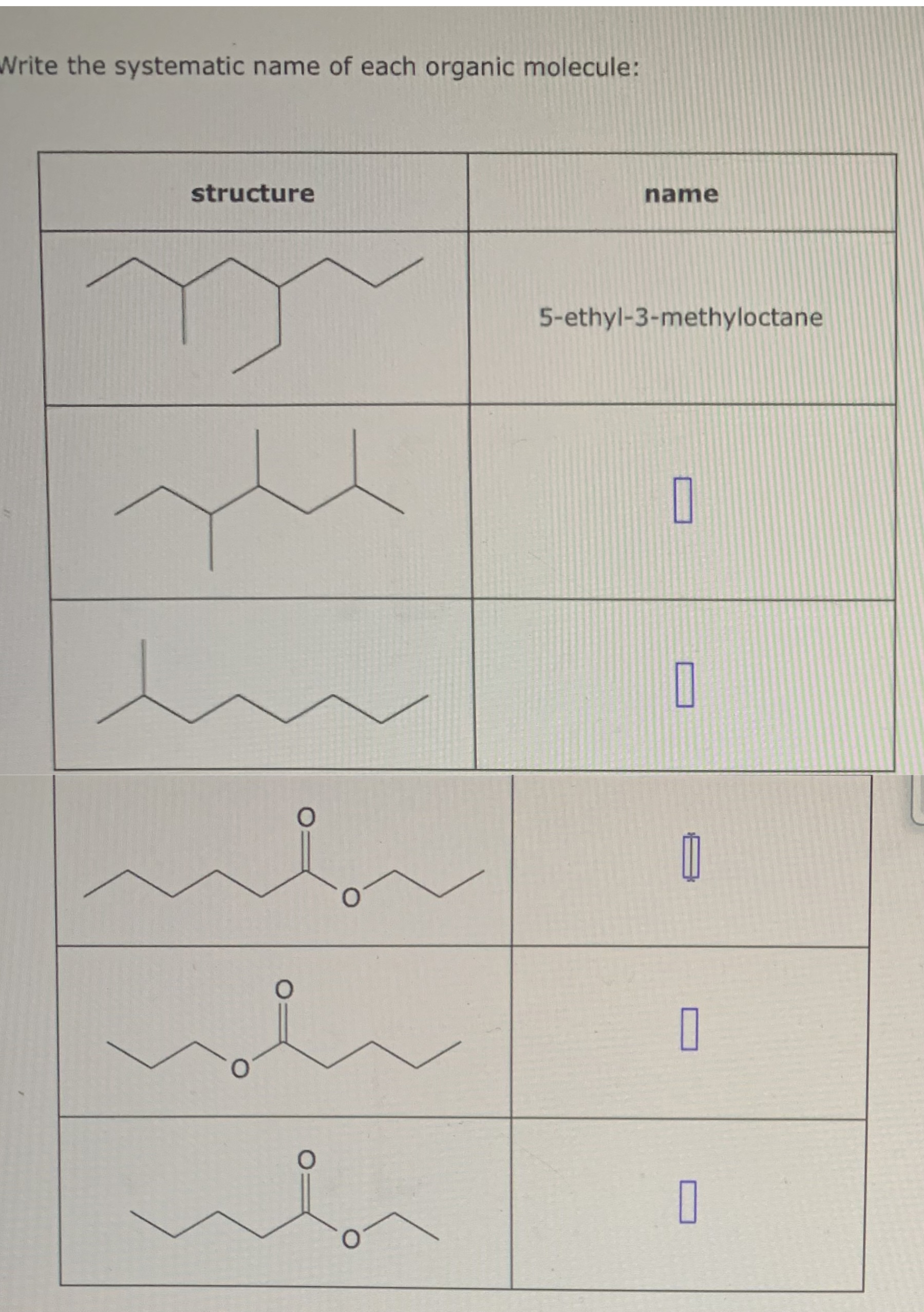 Solved Write the systematic name of each organic molecule: | Chegg.com