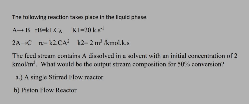 Solved The following reaction takes place in the liquid | Chegg.com