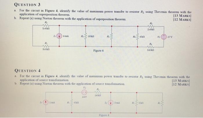 Solved QUESTION 1 For the circuit in Figure 3. determine the | Chegg.com
