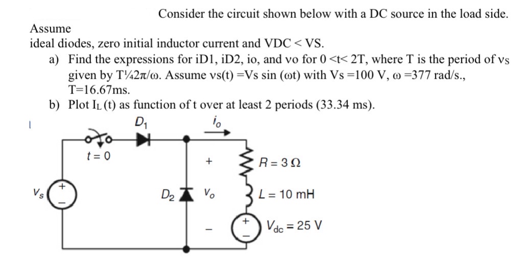 Solved Consider the circuit shown below with a DC source in | Chegg.com
