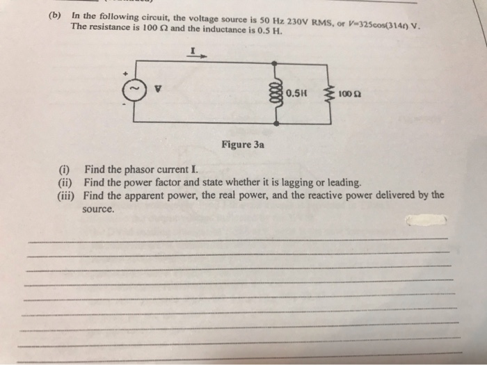 Solved (b) In The Following Circuit, The Voltage Source Is | Chegg.com