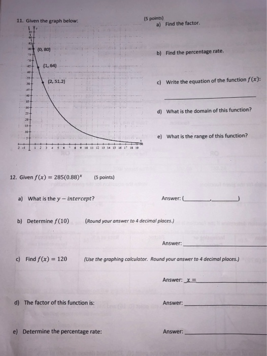 Solved 11. Given the graph below: (5 points) a) Find the | Chegg.com