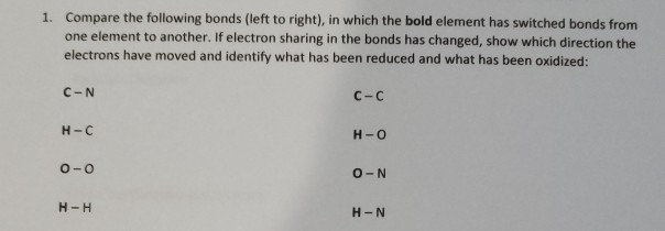 Solved 1. Compare The Following Bonds (left To Right), In | Chegg.com