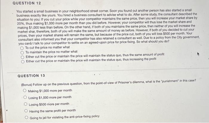 Solved QUESTION 12 You started a small business in your | Chegg.com