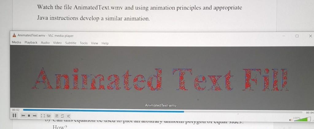 Write the file  and using animation 