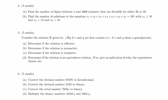 Solved 4. (5 marks) (a) Find the number of digits between 1 | Chegg.com