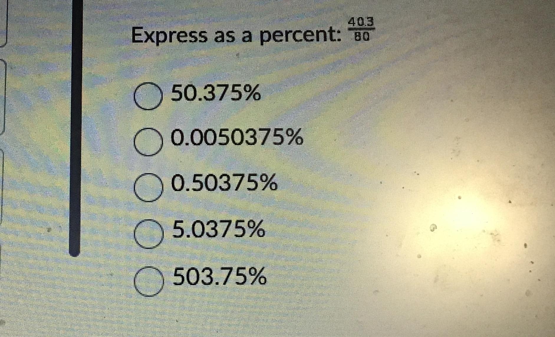 EXPRESS AS A PERCENT visual data 4