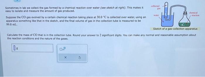 Solved Sometimes in lab we collect the gas formed by a | Chegg.com