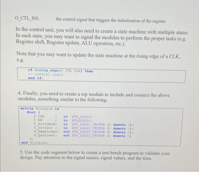 Solved Division Algorithm The division algorithm based on | Chegg.com